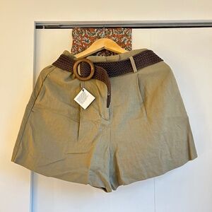 NWT Zara Linen Shorts with Belt